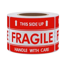 300pcs This Side Up Fragile Stickers 2x3 Inch Handle with Care for Shipping Packing Warning Labels