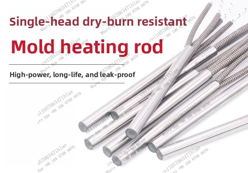 1PCS Heating Tube 380V220V Single Head High Power Stainless Steel Electric Heating Rod Dry Burning Mold Heating Tube
