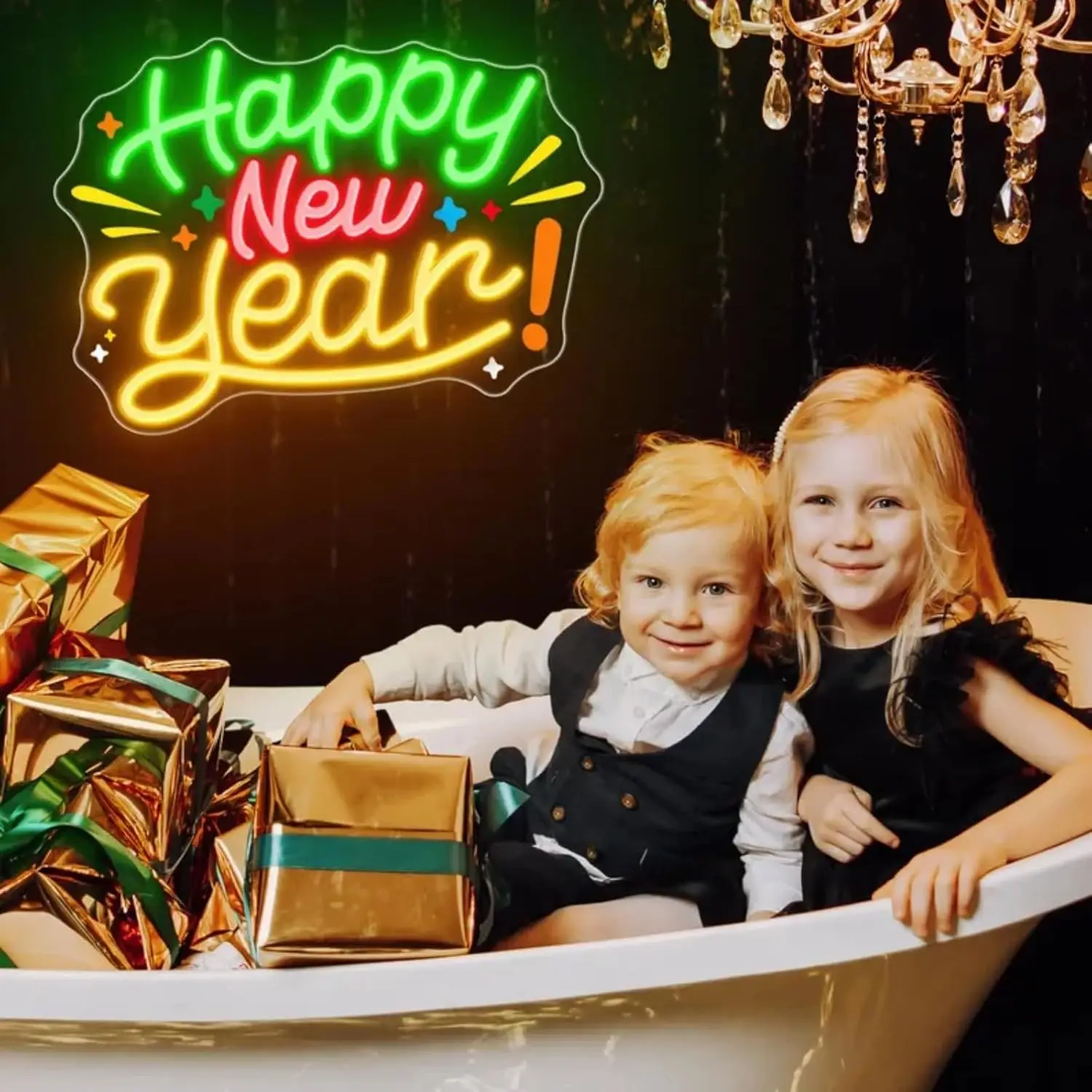 2026 سنة جديدة سعيدة النيون تسجيل السنة الجديدة LED ضوء النيون ل عطلة مخزن المنزل نافذة الحفلات جدار ديكور فني الأسرة هدية احتفالية #2