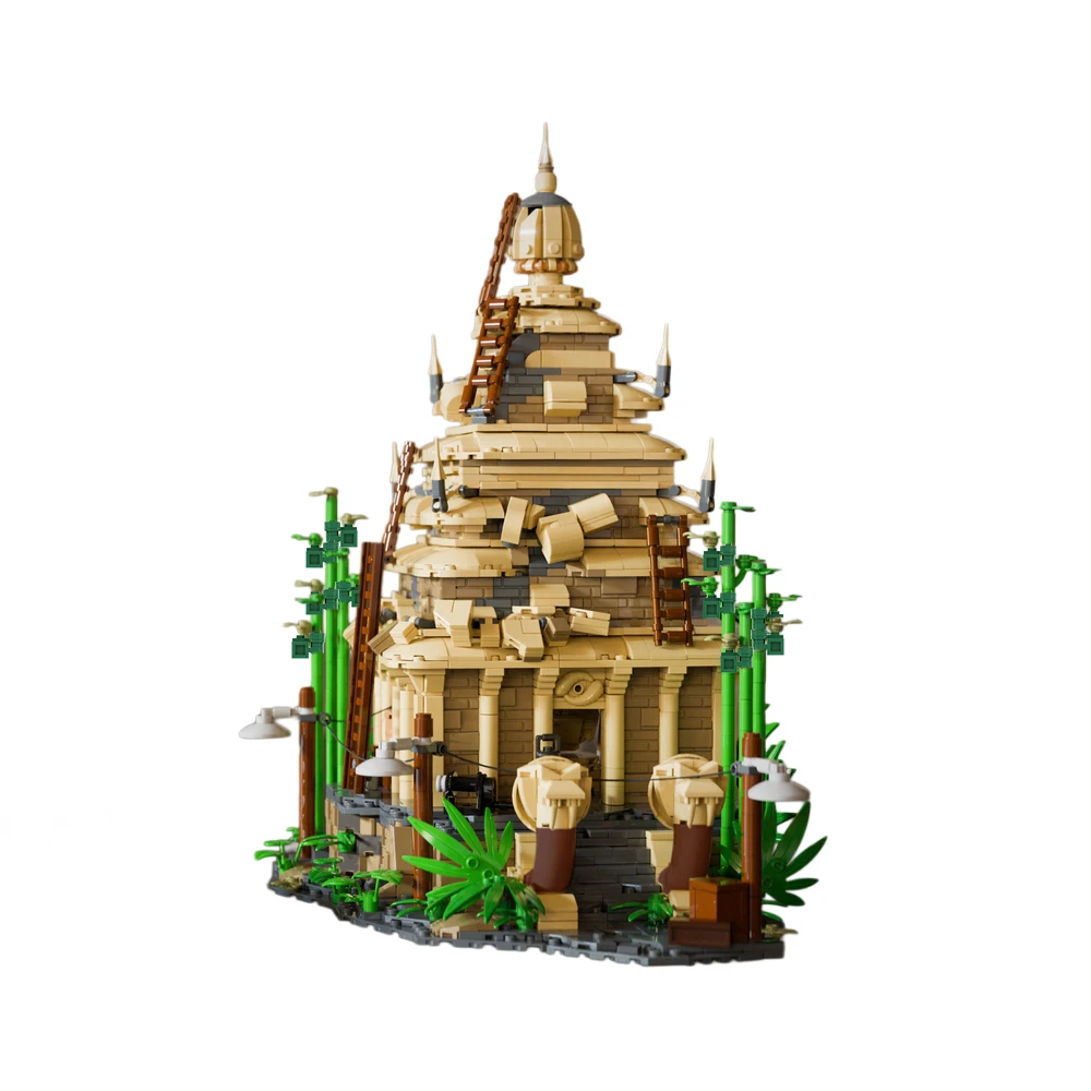 

MOC Indianas Film Architecture Building Blocks Model The Temple of the Forbidden Eye Bricks DIY Assembled Toy for Kids Gift