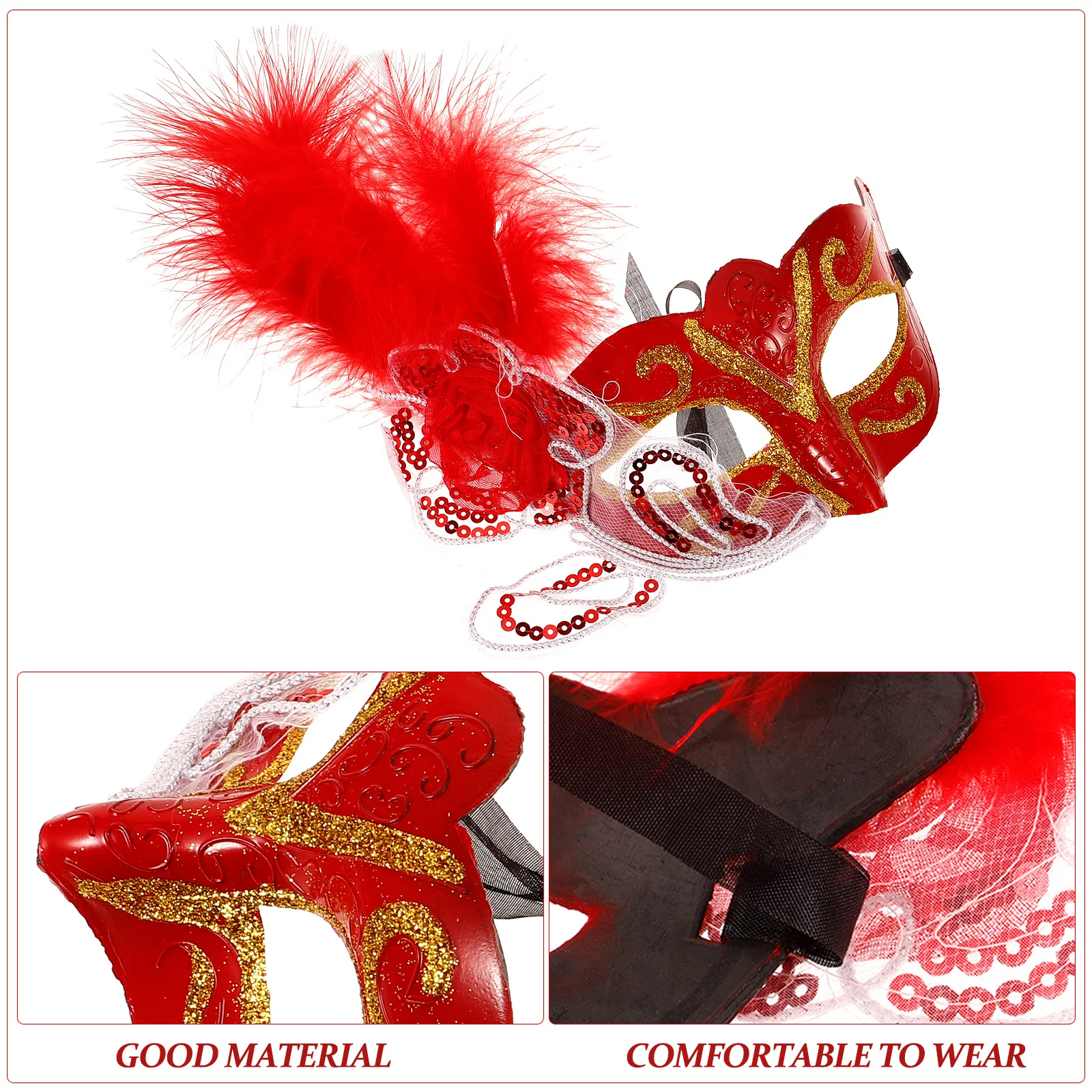 

Masquerade Mask Party Plumage Style Lightweight Comfortable for Halloween Carnival Cosplay Dance Performance Masquerade Mask