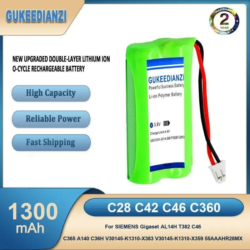 Battery For SIEMENS Gigaset AL14H T382 A120 A140 AS140 V30145-K1310-X383 55AAAHR28MX C30852D1640X1