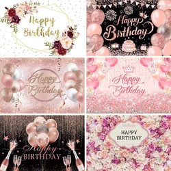 Happy Birthday Banner Backdrop Shiny Diamonds 18th Birthday Decoration Canvas 30th Party Photography Background Custom Poster