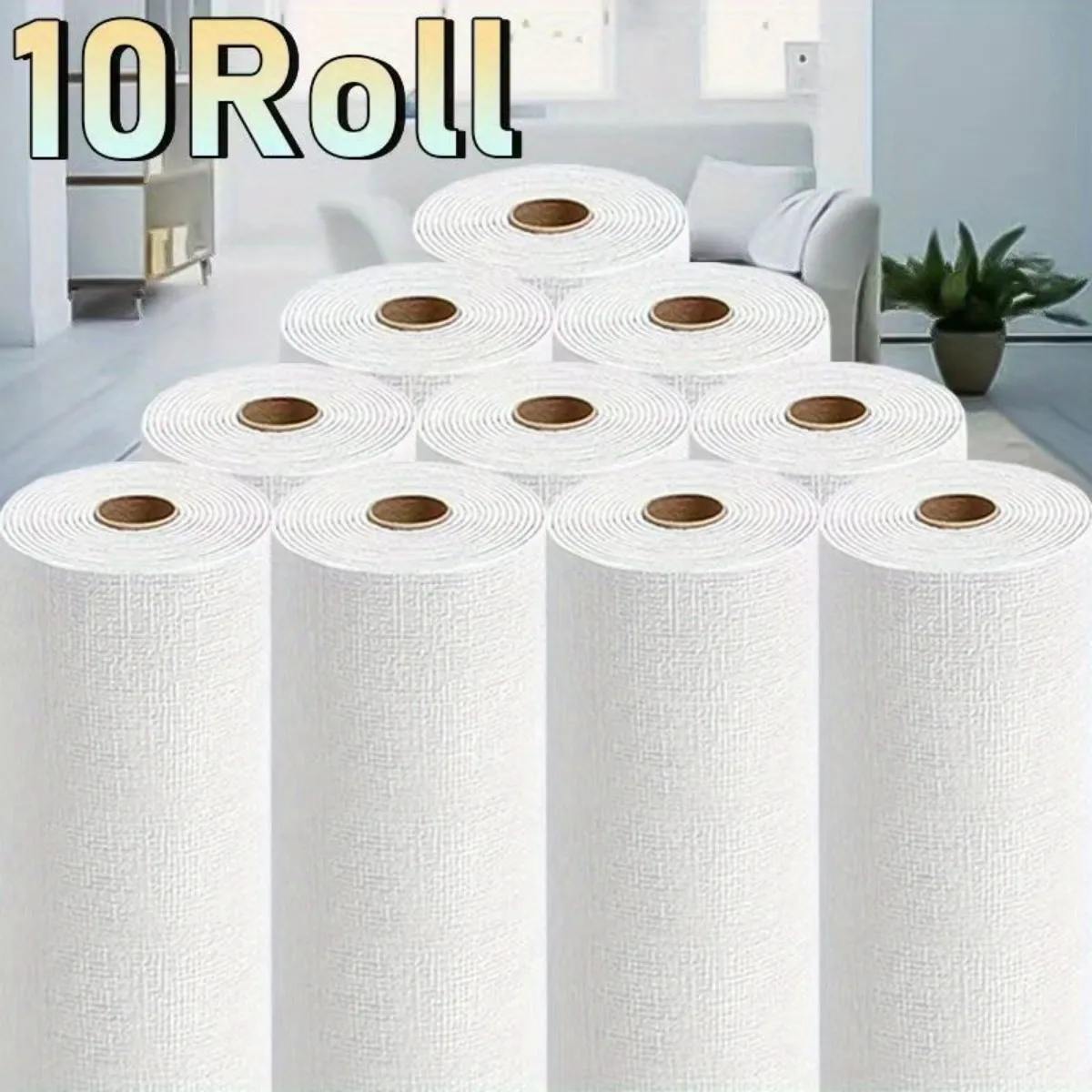 Flash! 10-Roll 3D Linen Self-Adhesive Wallpaper, Used for Refurbished Living Room Backgrounds, Precise Embossing Technology That Can Create Rich Texture, Dynamic Beauty Display Out in Light Flow, This Is a Unique Charm and Improved In-Depth Perception Great for Bedroom, Living Room and Dining Area, Easy to Create Unique Decorative Style
