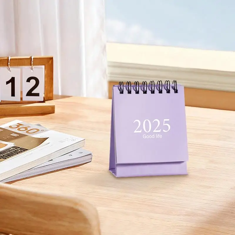 2025 Desk Calendar Monthly Schedule 360 Degree Page Turning 2025 Flipping Calendar For Classroom Portable Small Desk Calendar