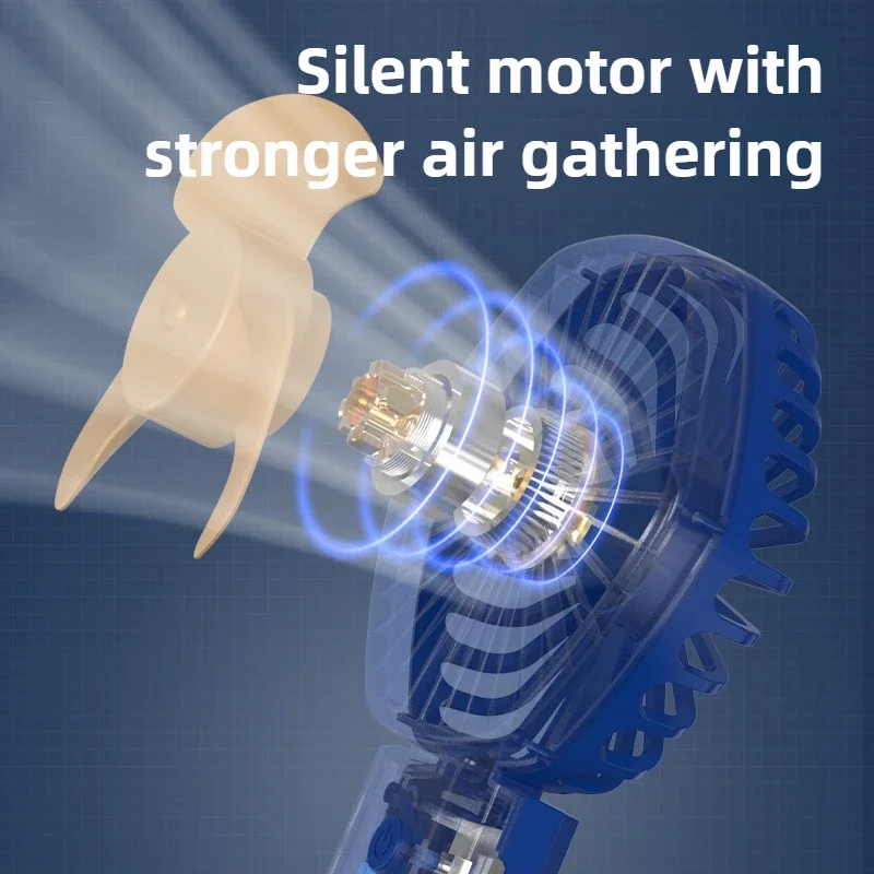 800mAh Small Electric Fan Desktop Usb Charging Mini Small Fan Handheld Silent Wind Portable 5W Third Gear Wind Home Outdoor