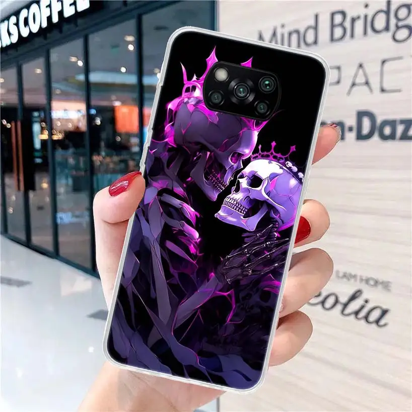 Anatomy Skeleton Heart Lovey Kiss Soft Phone Case for Xiaomi Poco X6 X5 X4 Gt X3 Nfc F6 F5 Pro M5s M5 M4 M3 F4 F3 F2 F1 Capa Coq