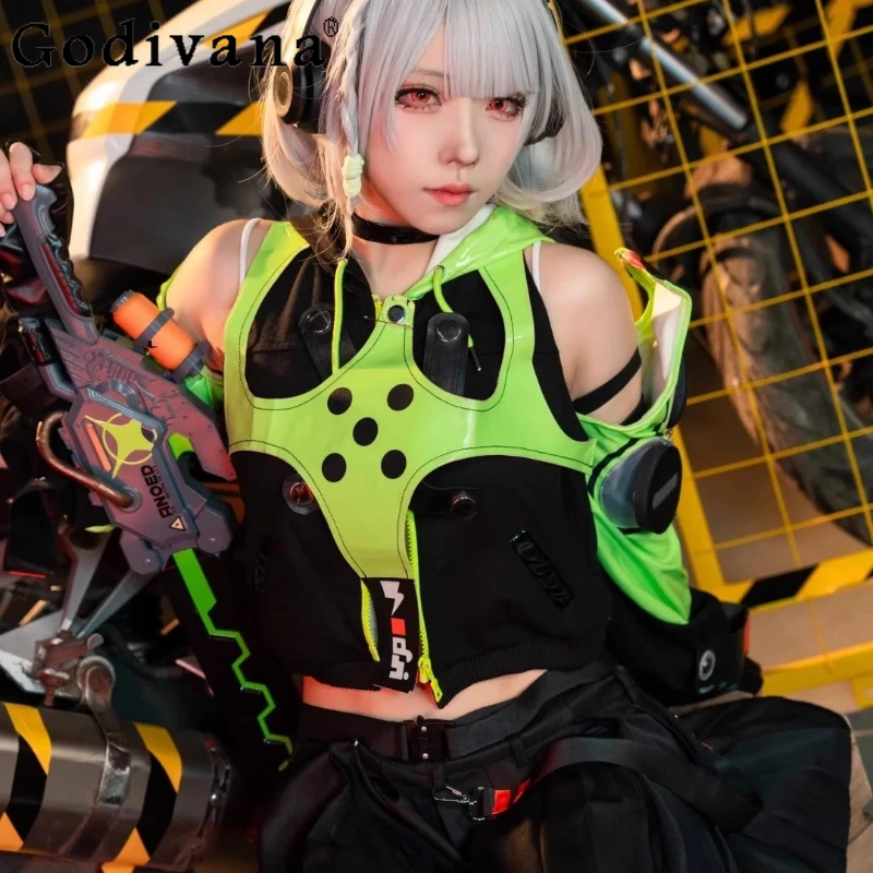 

Halloween Party Set for Women Anby Demara Cosplay Costume Skirt Suit Girls Wig Zenless Zone Zero Uniform Headphone Props Outfits