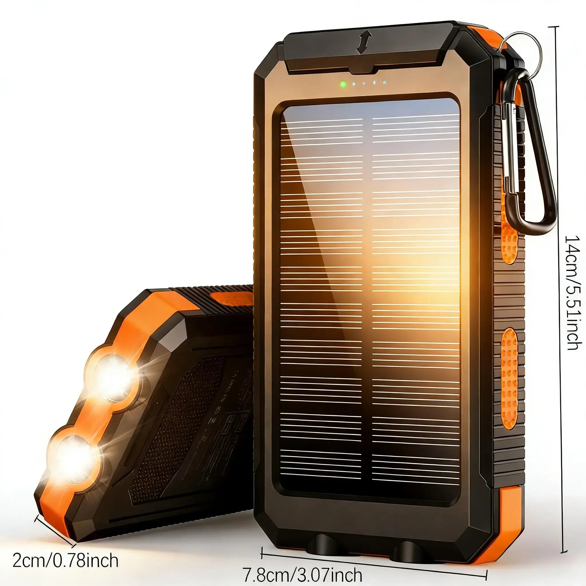 

Портативный аккумулятор на солнечной энергии 10000 мАч, компас, светодиодный светильник, водонепроницаемый, противоударный, для экстренной помощи в кемпинге