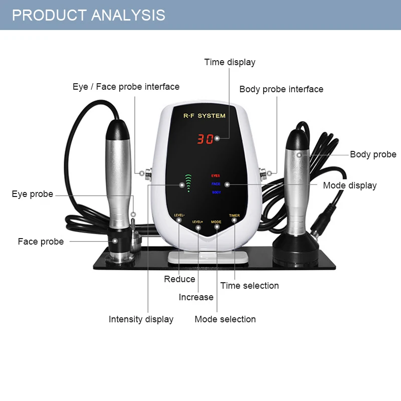 NEW RF Face Body Eye Massage Professional Facial Radio Frequency Machine Fine Lines Wrinkle Removal Skin Tightening Rejuvenation