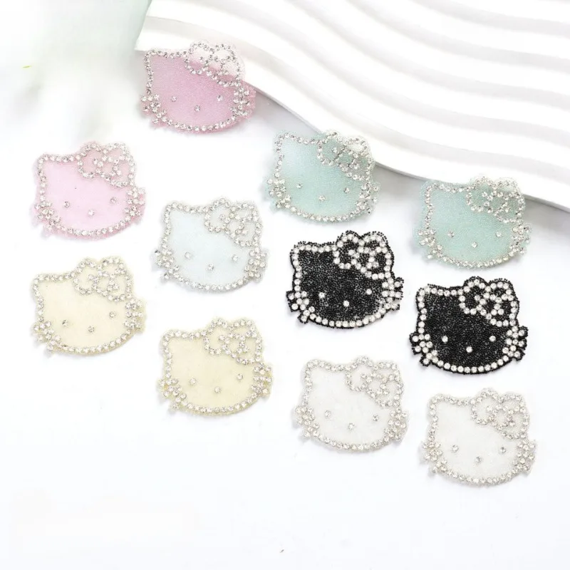 

Hello Kitty Accessories Kakawai Water Diamond Anime Patch Cartoon Fashion Versatile Women Decoration Cute Girl Gift Wholesale