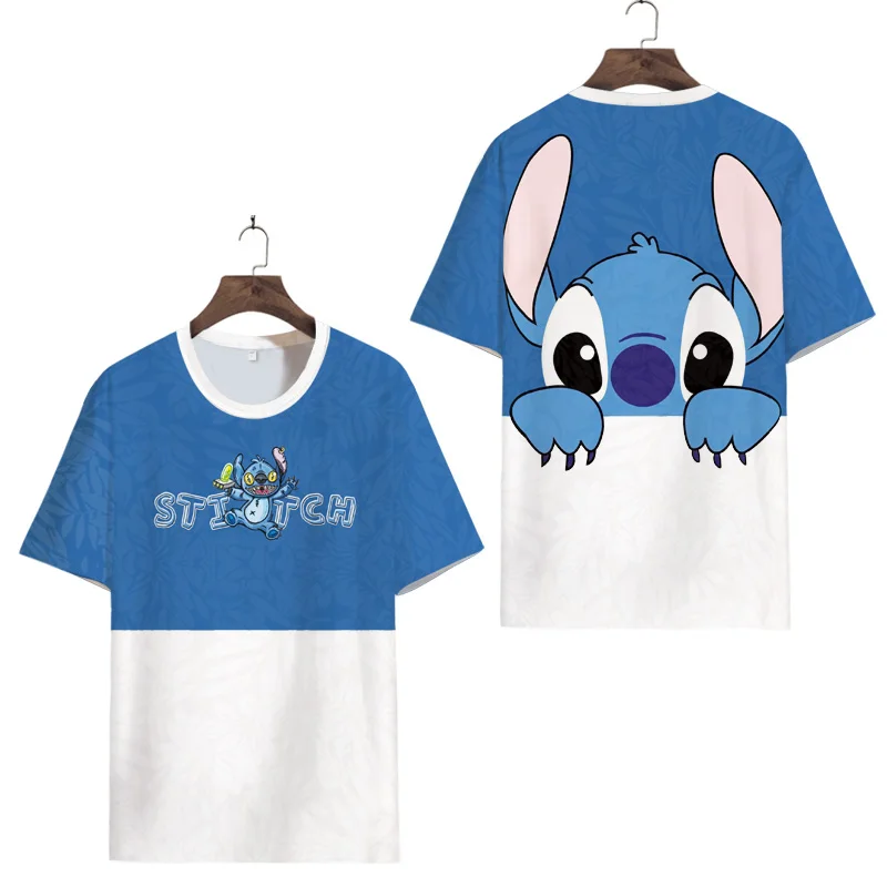

Cartoon T-shirt, male anime merchandise, Stitch collaboration, couple style, short sleeved, summer ice silk quick drying