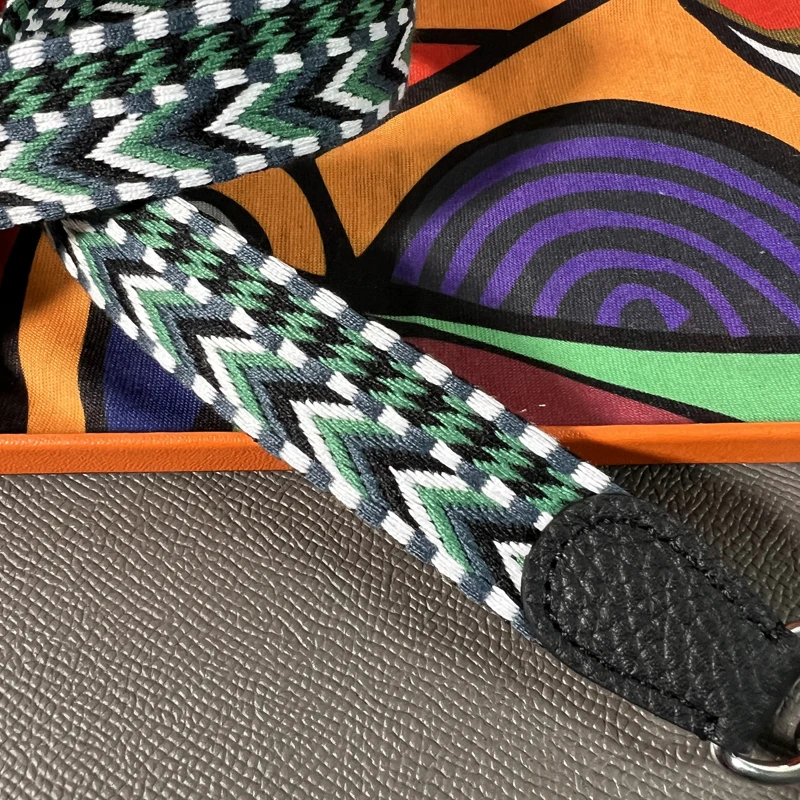 Hot Togo Pattern Leather Woven Canvas Bag Strap Shoulder Strap 2.5cm Wide for Evelyn Mini Bag Accessories DIY