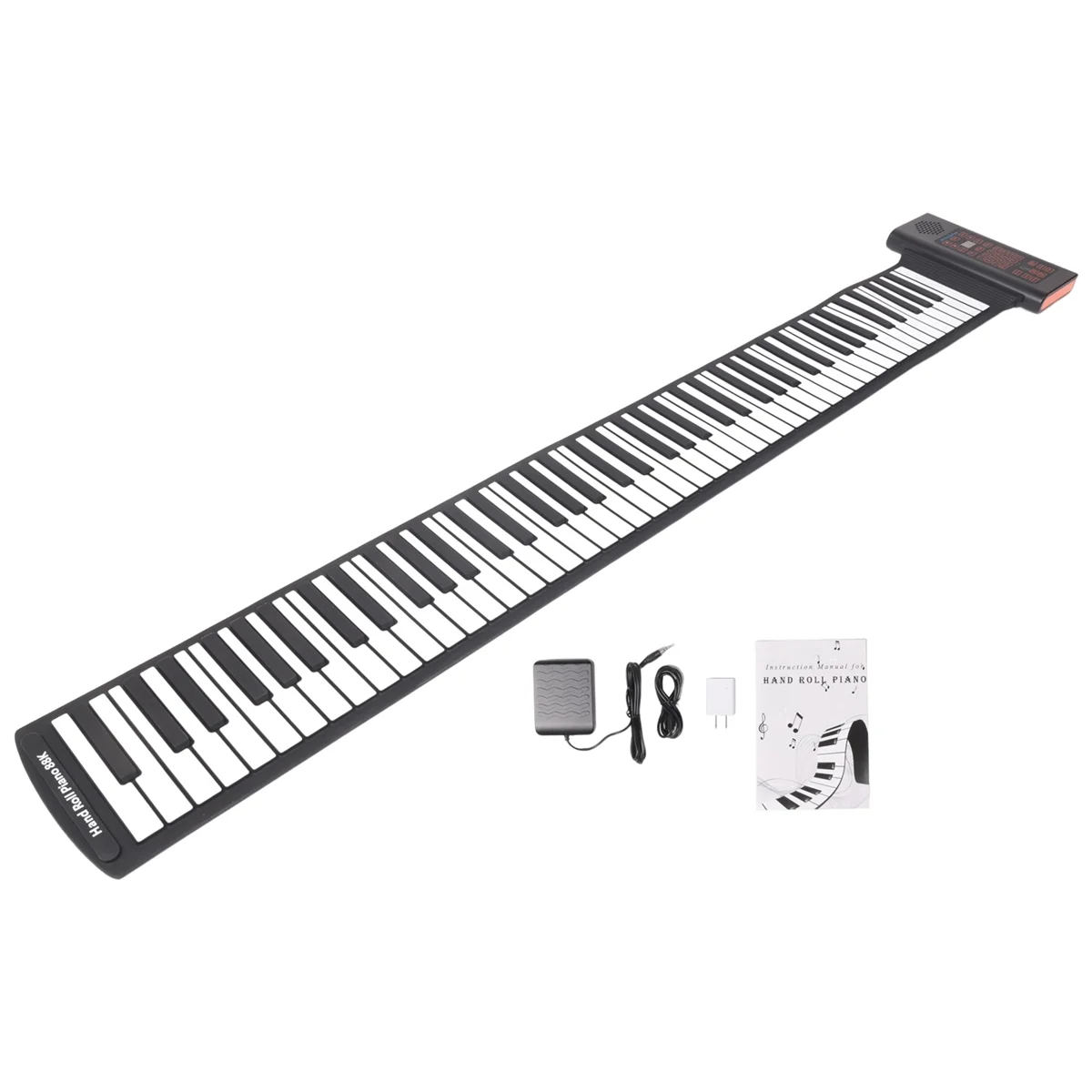 SLQZT Keyboard Portabel Piano Roll Up 88 Tombol Keyboard Elektronik Silikon Fleksibel dengan Baterai Isi Ulang untuk Hadiah Anak