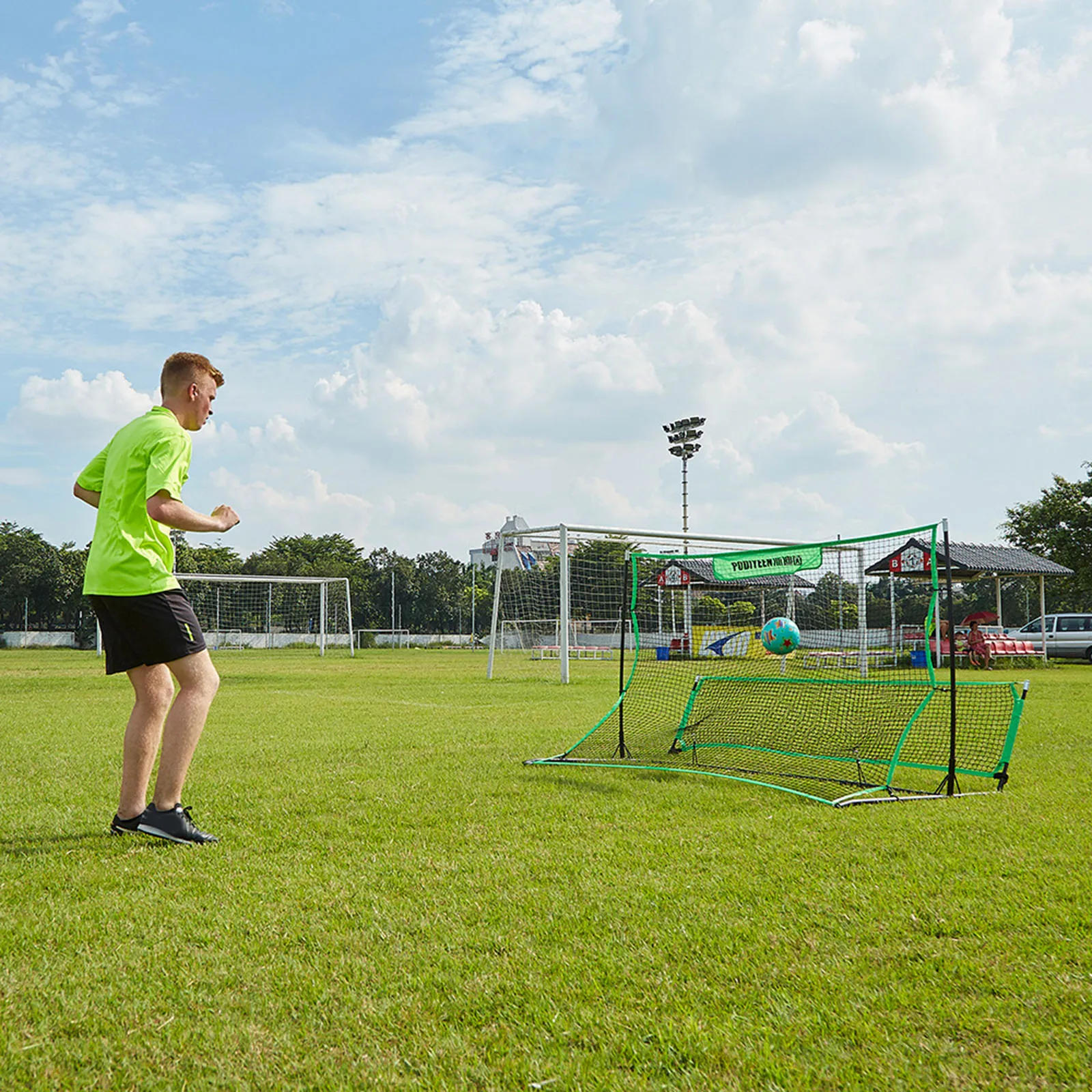 Soccer Rebounder Net Outdoor Sports Portable Soccer Trainer Net Volleyball Practice Equipment Football Rebound Net for Teens Kid