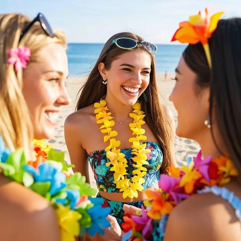هاواي إكليل قلادة الصيف الشاطئ الاستوائي موضوع حفلة زهرة اصطناعية إكليل الزفاف حفلة عيد ميلاد الديكور بالجملة