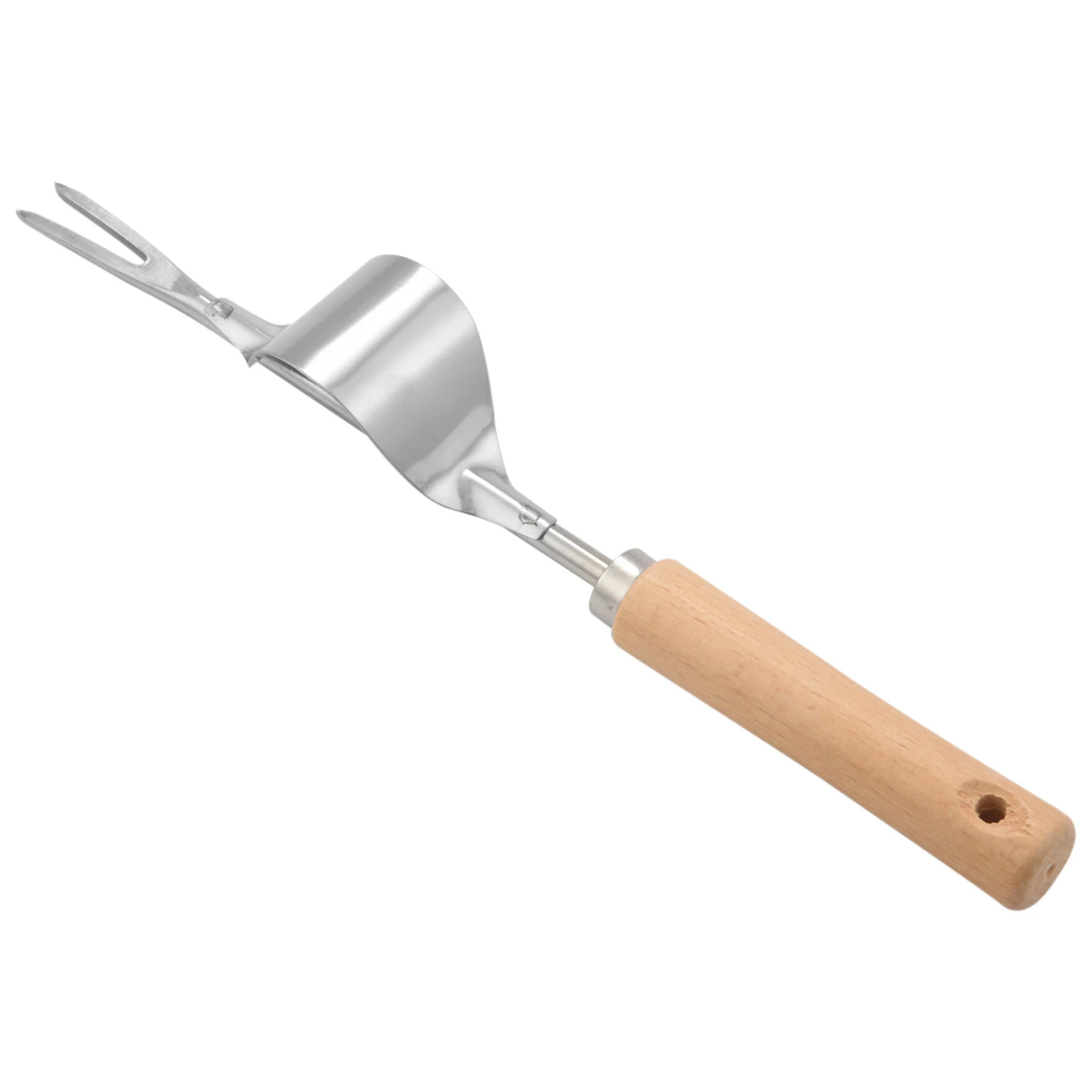 

A53Q-Wood Handle Stainless Steel Garden Weeder Hand Weeding Removal Cutter Dandelion Puller Tools Multifunction Weeder