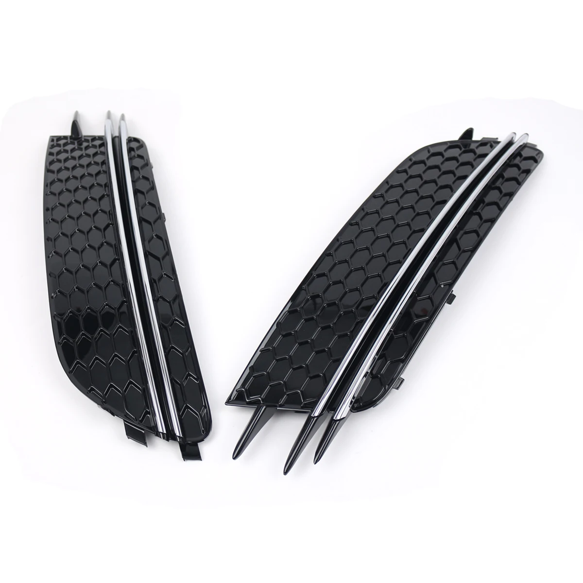 2Pcs Car Fog Light Lamp Grille Grill Cover For A6 C7 Sedan/Avant Standard Version 2012-2015 Pre-facelift ABS 4G0807681 4G0807682