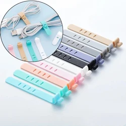 4/12/20pcs Mobile Phone Cable Winder Earphones Clip Charger Cord Organizer Management Silicone Wire Cord Fixer Holder Cable Belt