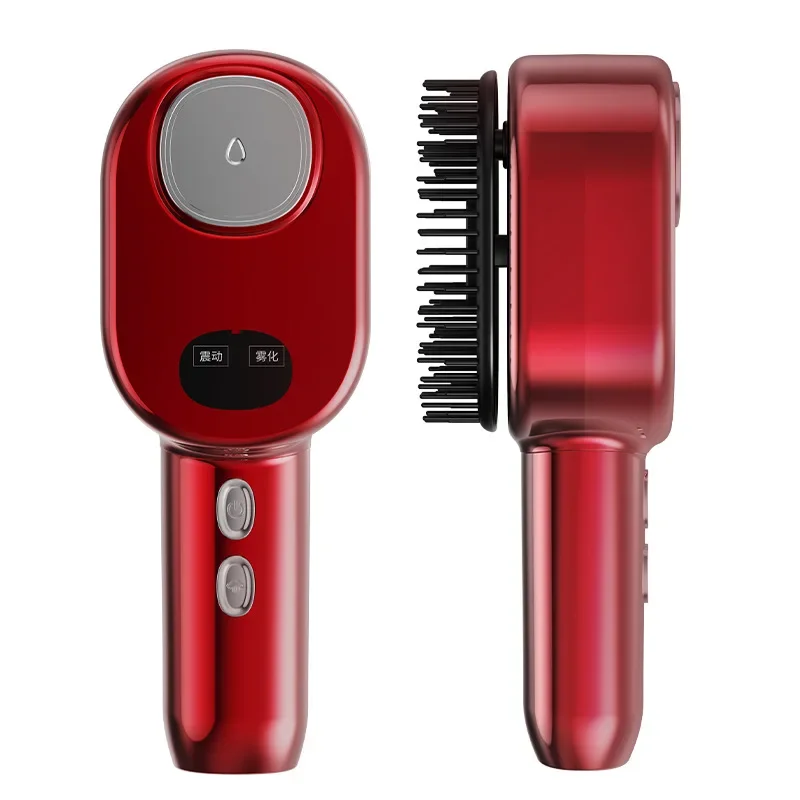 New Wireless Rechargeable Electric Scalp Massager Comb Vibration Red Light Meridian Therapy Head Care Device for Hair Growth