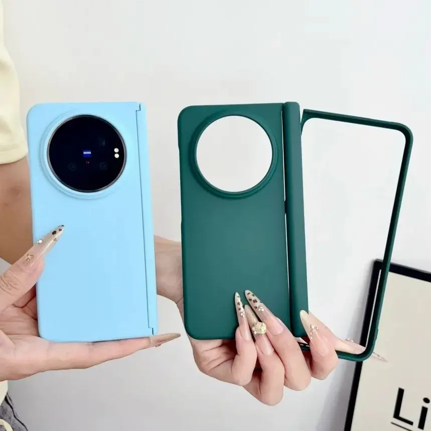For VIVO X Fold 6 Solid Color Phone Case Axis Hinge Protective PC Hard Shell Shockproof Back Cover
