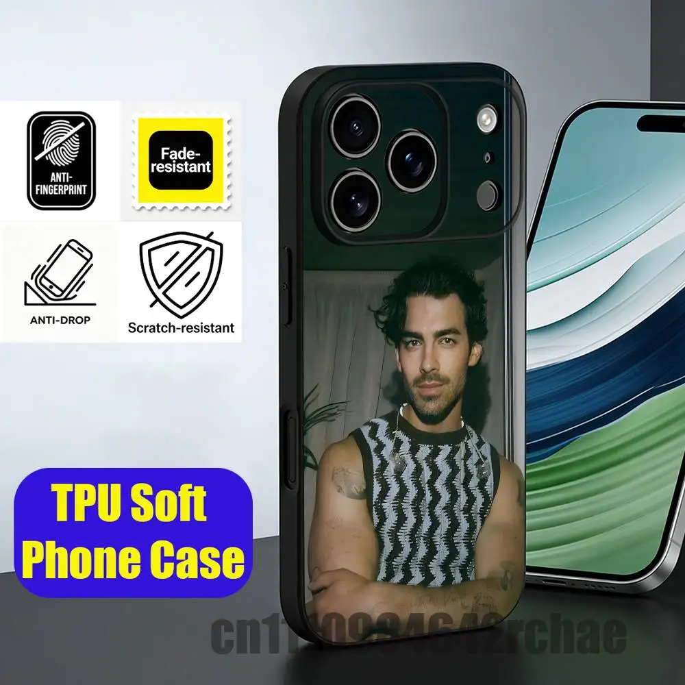 

For iPhone 13,16,12,14,15,11,17,Pro,Max,Plus,E,Air,Mini Custom Black Silicone Singer J-Joe Jonas Phone Case Cover