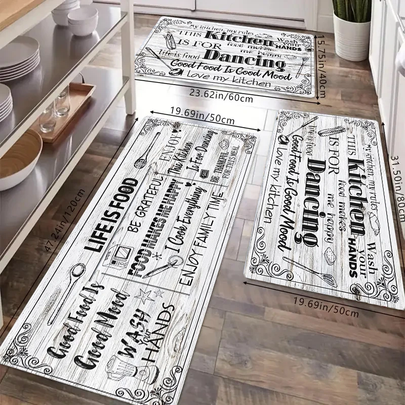 

Machine Washable Kitchen Carpet Flannel Material Suitable for Bedroom Bathroom Non-Slip Floor Rug for Home Decor