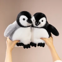 Cute Chubby Soft Fat Penguin Plush Pillow Stuffed Toy Long Hair Fur Doll Home Decoration Birthday Gift Stuffy Plushies 4