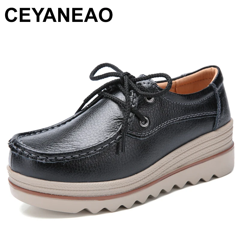 

High Quality Leather Casual Shoes Women Heightening Shoes Platform Sneakers Ladies Shoes Basket Femme