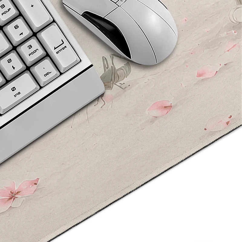 Mouse Pad Kitten under Sakura Tree Gamer XL Large Home Computer Mousepad XXL Desk Mats Non-Slip Carpet Natural Rubber Computer