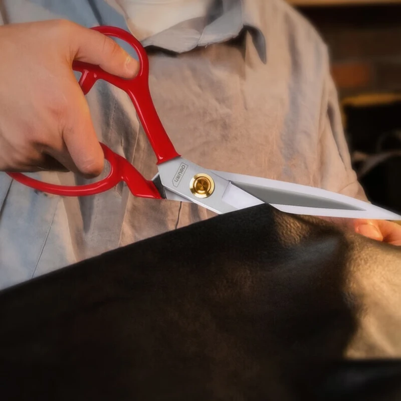 1 Pcs 9/10/11/12inch Red Professional High Life Tailor's Scissors with 120,000 Shearing for Home Multifunction Tailor Scissors