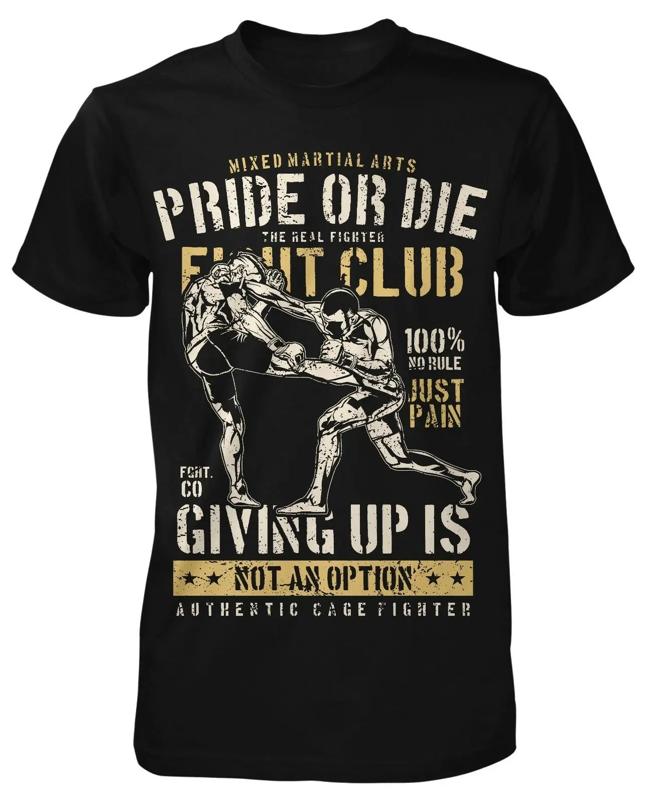 Pride Or Die TShirt Fight Club Gym Muai Thai Boxen Kampfsport MMA Boxing Men\'s 100% Cotton Casual T-shirts Loose Top Size S-3XL