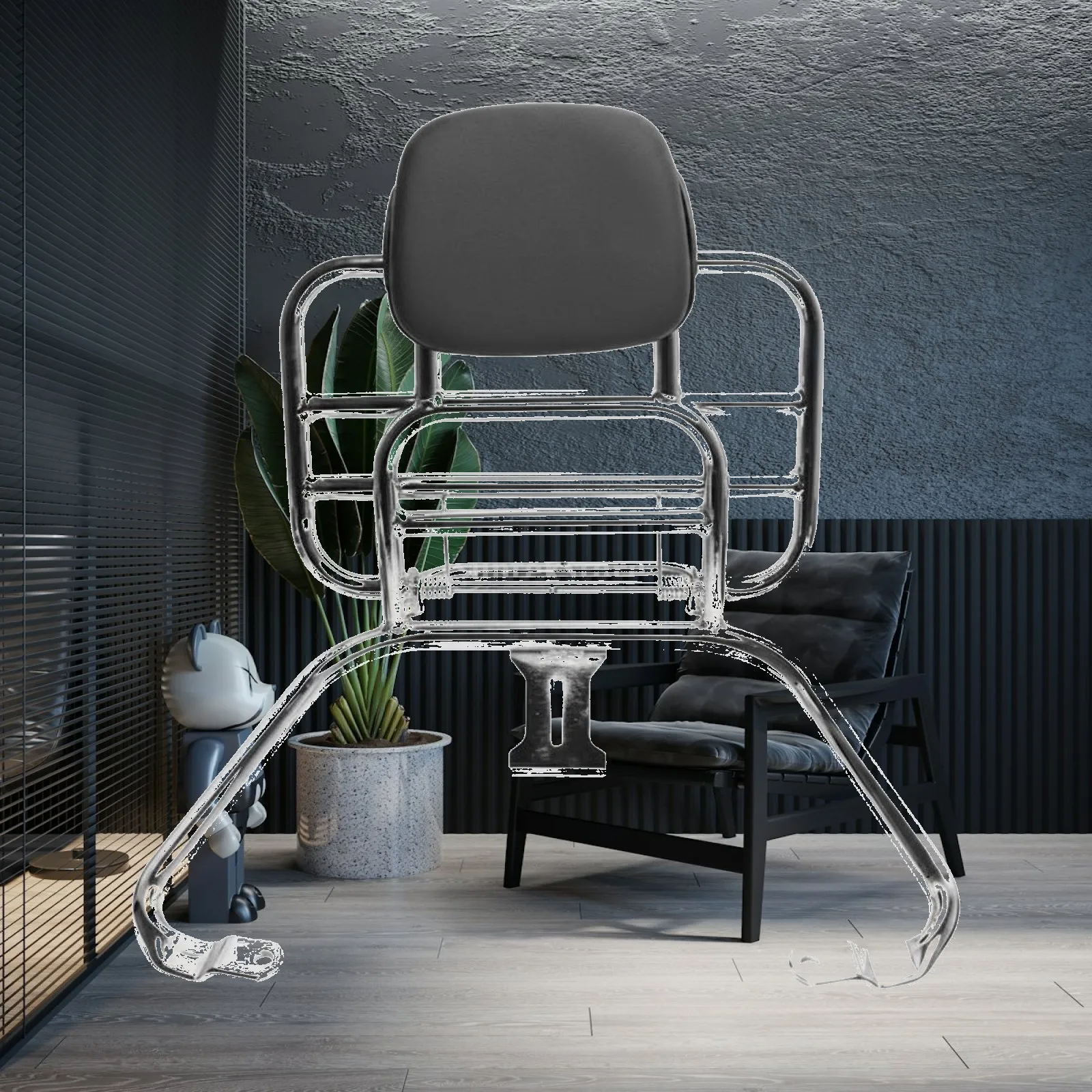 Scooter Rear Carrier Steel Folding Backrest Rack Comfortable Rear Assistance