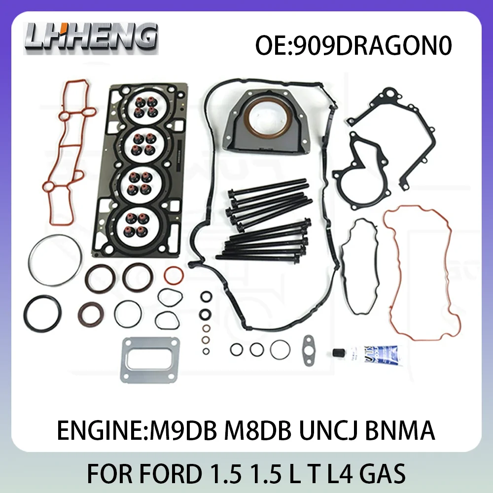 محرك كامل إصلاح مجموعات ربط السيراميك الارضي إعادة بناء مجموعة لفورد C-MAX التركيز S-MAX 909DRAGON0 M9DB M8DB UNCJ BNMA 1.5L 1.5 L T L4 الغاز 14-20
