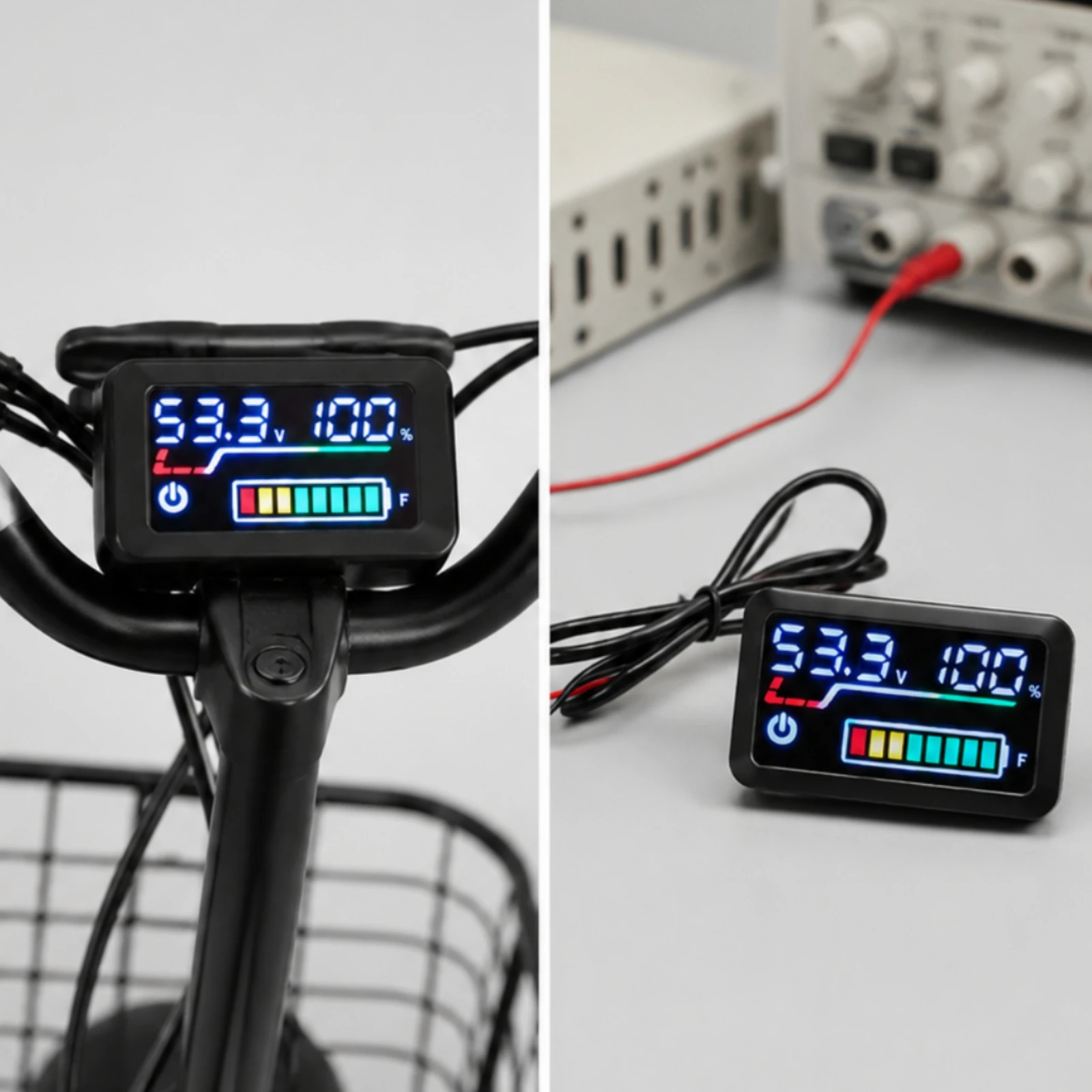 Electric Vehicle Battery Display Meter Accurate Lithium Iron Phosphate Battery Monitor Universal Compact for Dashboard Mounting