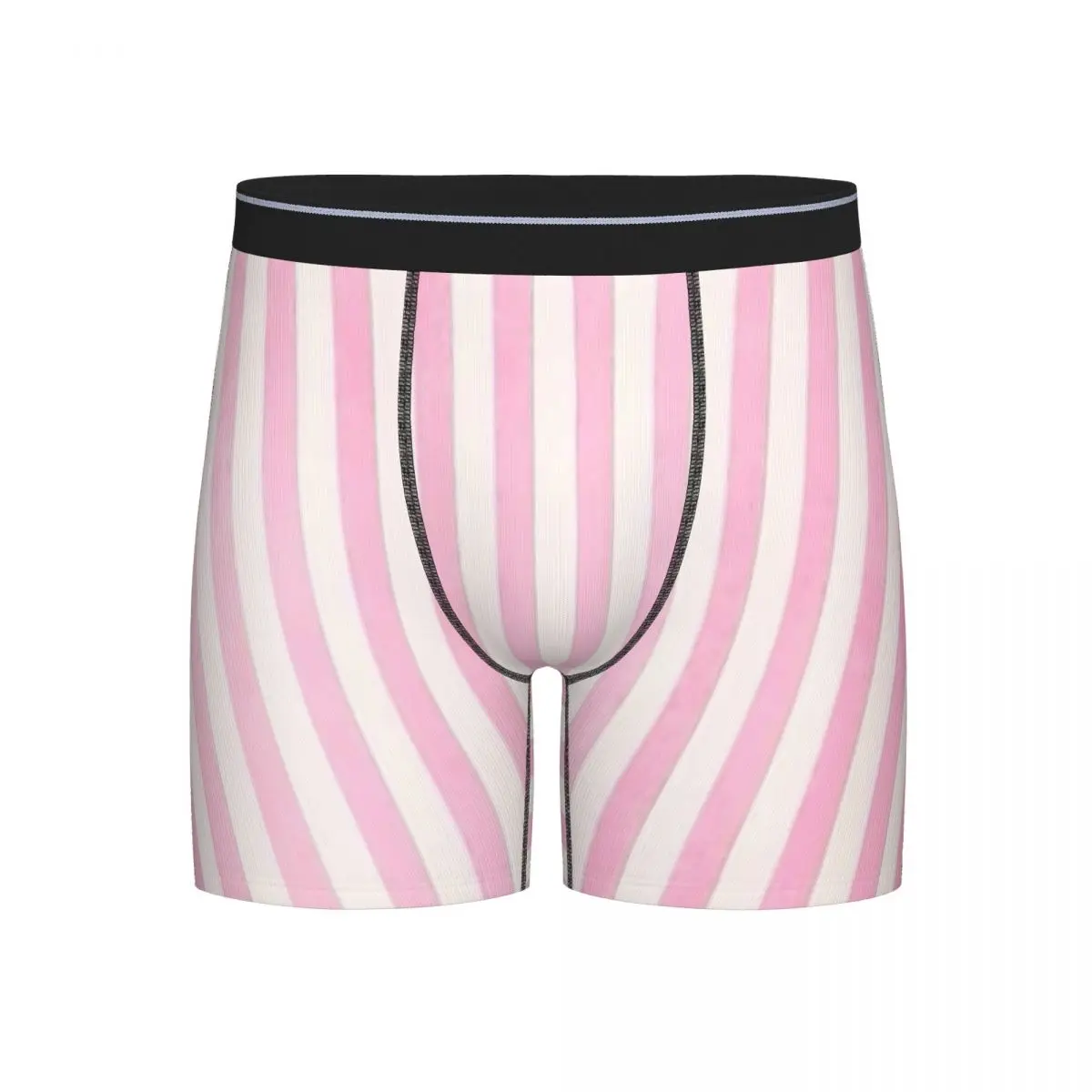 

Long Boxer Underpants Shorts Pale Pink White Stripes Panties Men Ventilate Underwear for Homme Man Boyfriend Gift