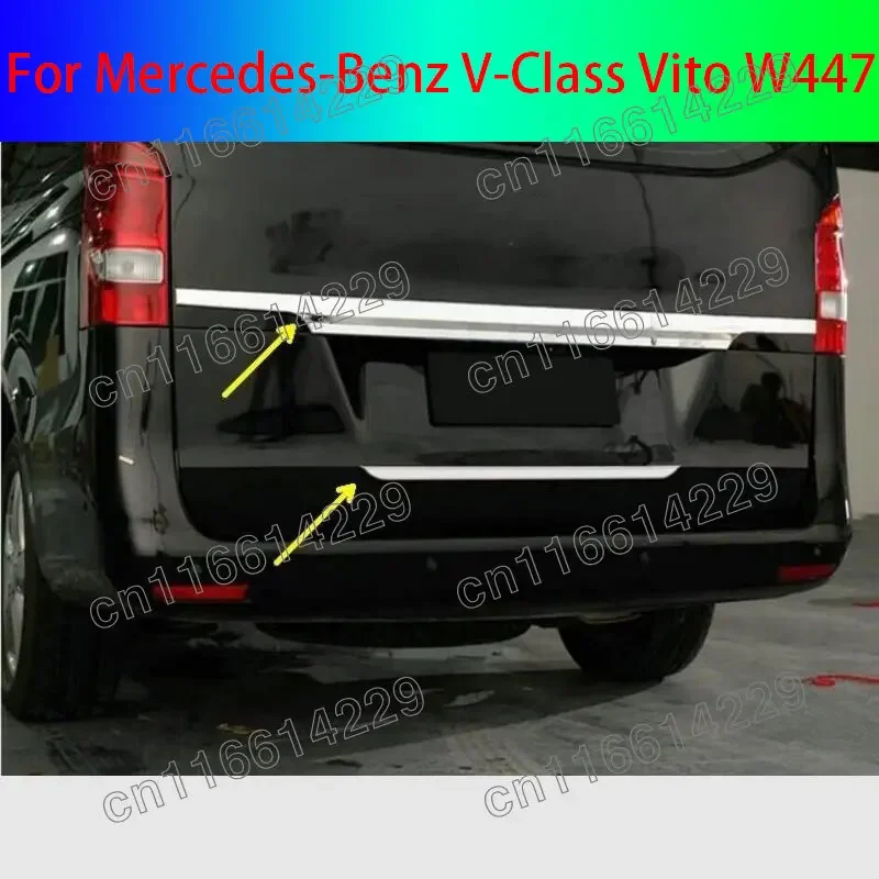 

For Mercedes-Benz V-Class V Class Vito W447 2016 2017 2018 2019 2020-2022 ABS stainless steel Chrome Rear Trunk Lid Cover Trim