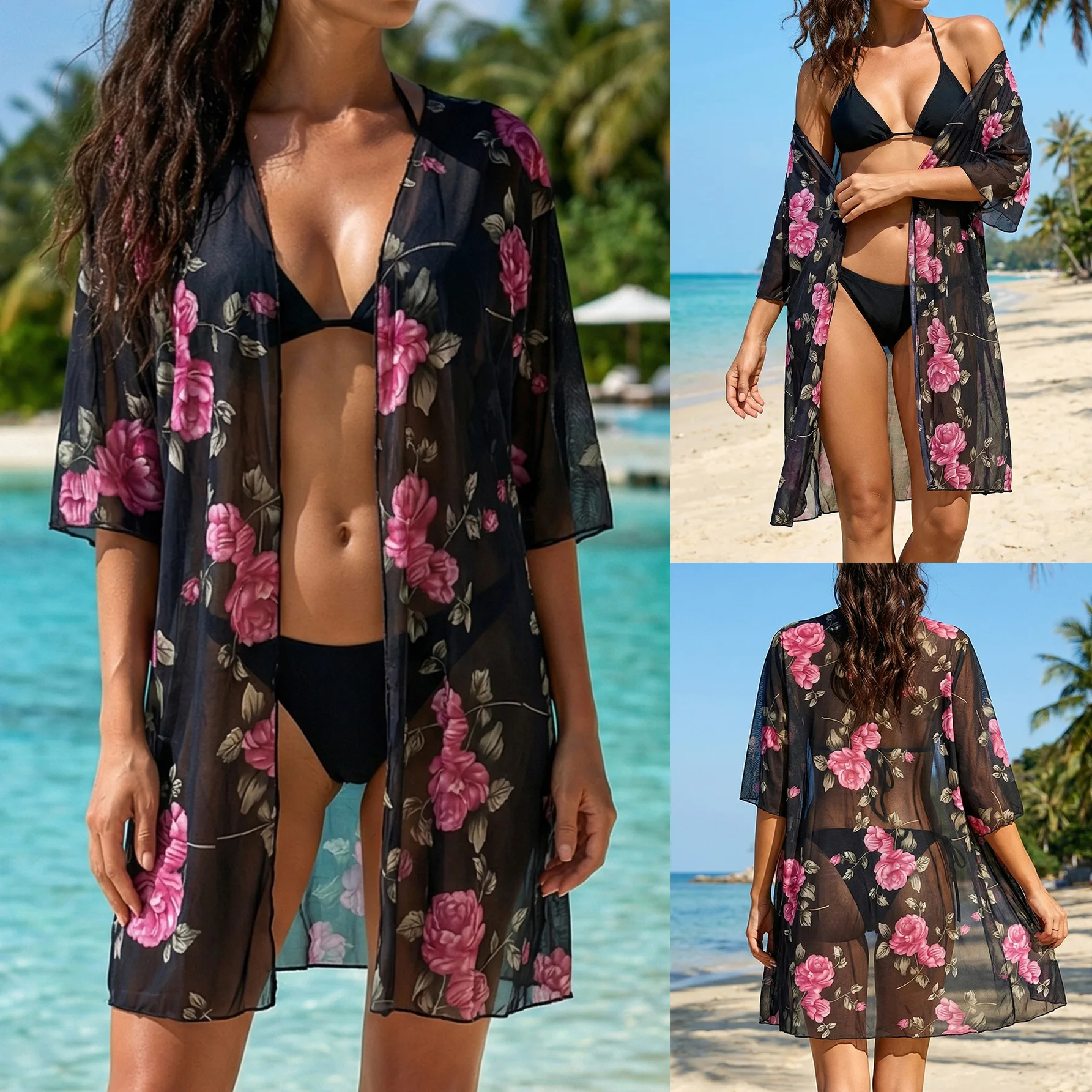 

Summer ladies girls Long Bikini Cover up Beachwear Dressing Women's sun protection Swimming wear holiday beach sports