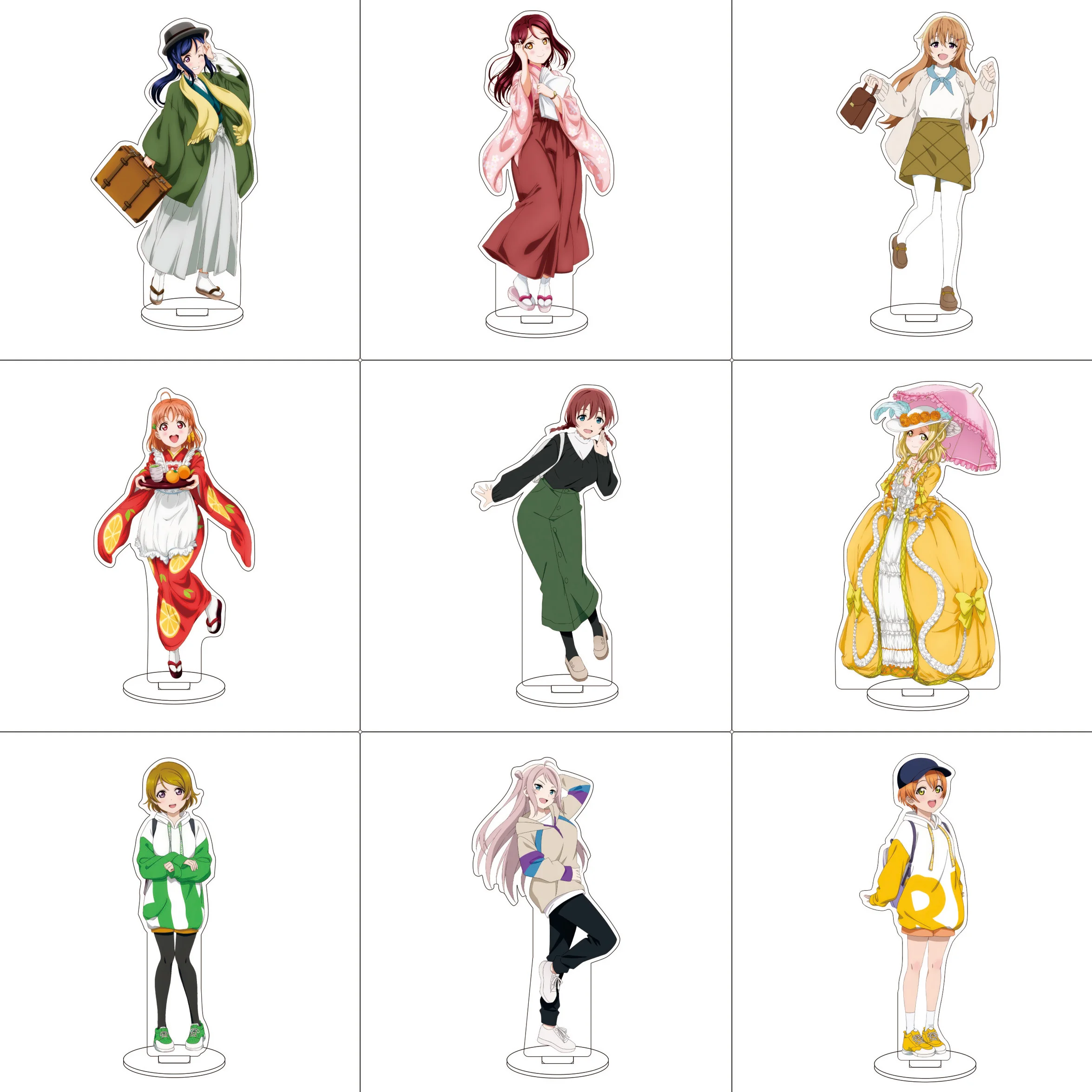 

Anime LoveLive! Acrylic Stand Ornaments Kōsaka Honoka Minami Kotori Sonoda Umi Ayase Eli Figure Stand Halloween Gifts