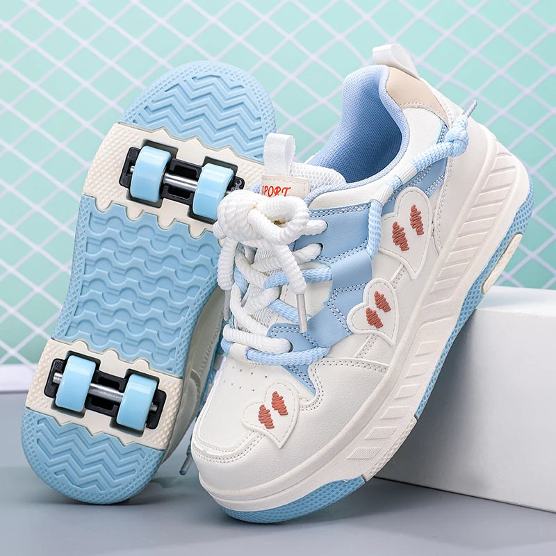 Nova chegada de couro quatro rodas sapatos caminhada para crianças designer adolescente sapato confortável grande menino sapatos esportivos