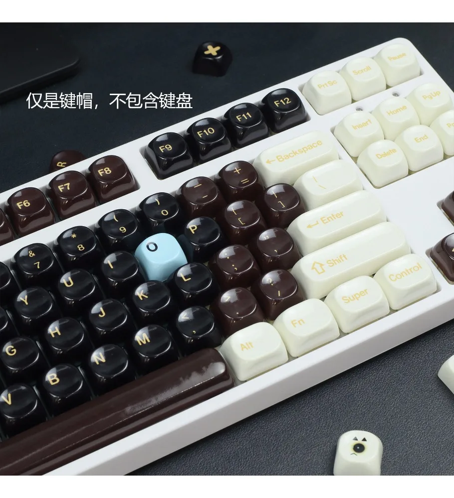 Black and white mirror imitation ceramic premium keycap jade MOA customized PBT mechanical keyboard ceramic keycap