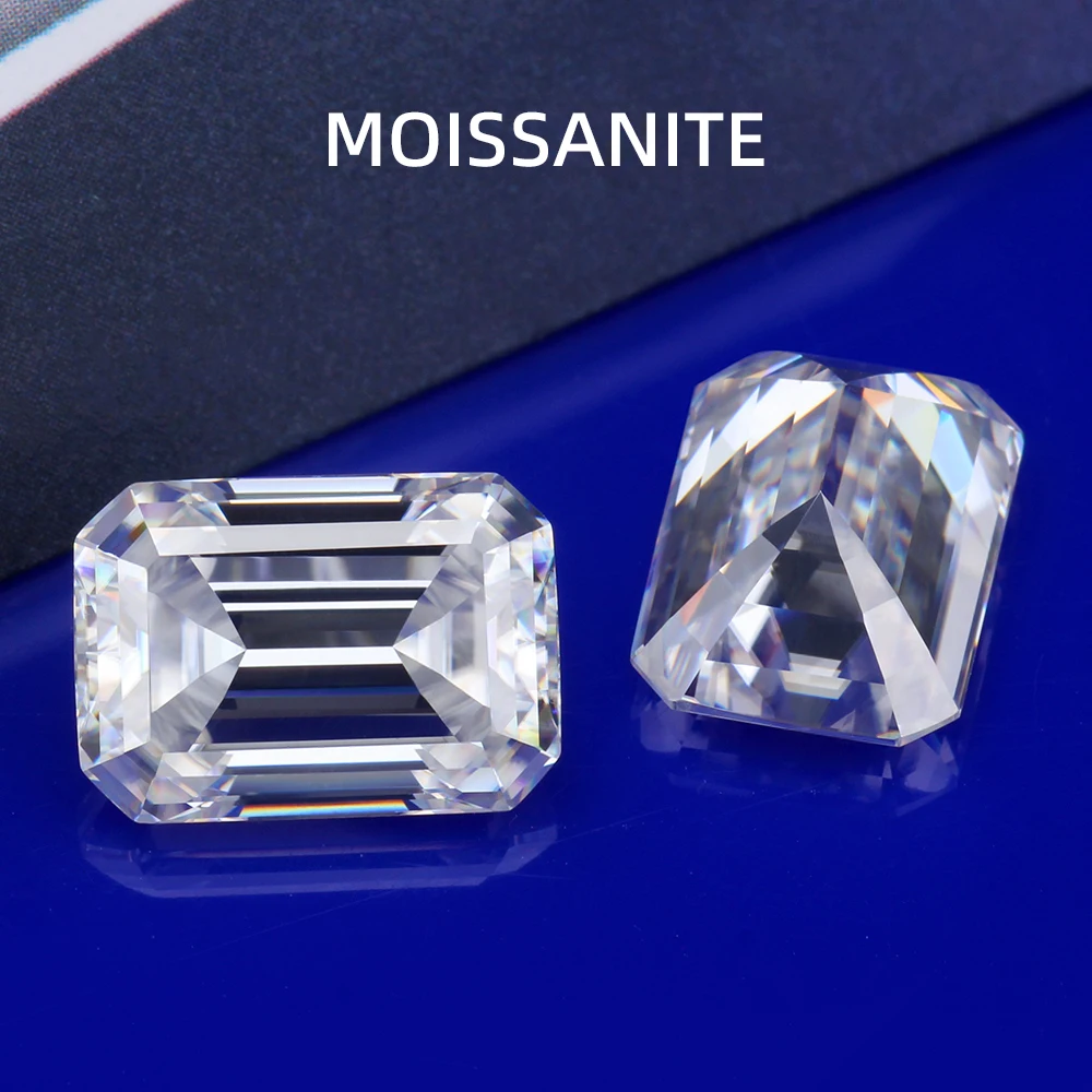 

2 emerald moissanite, size 2.0mm*3.0mm, D color, VVS1 clarity, suitable for inlaying and making jewelry.