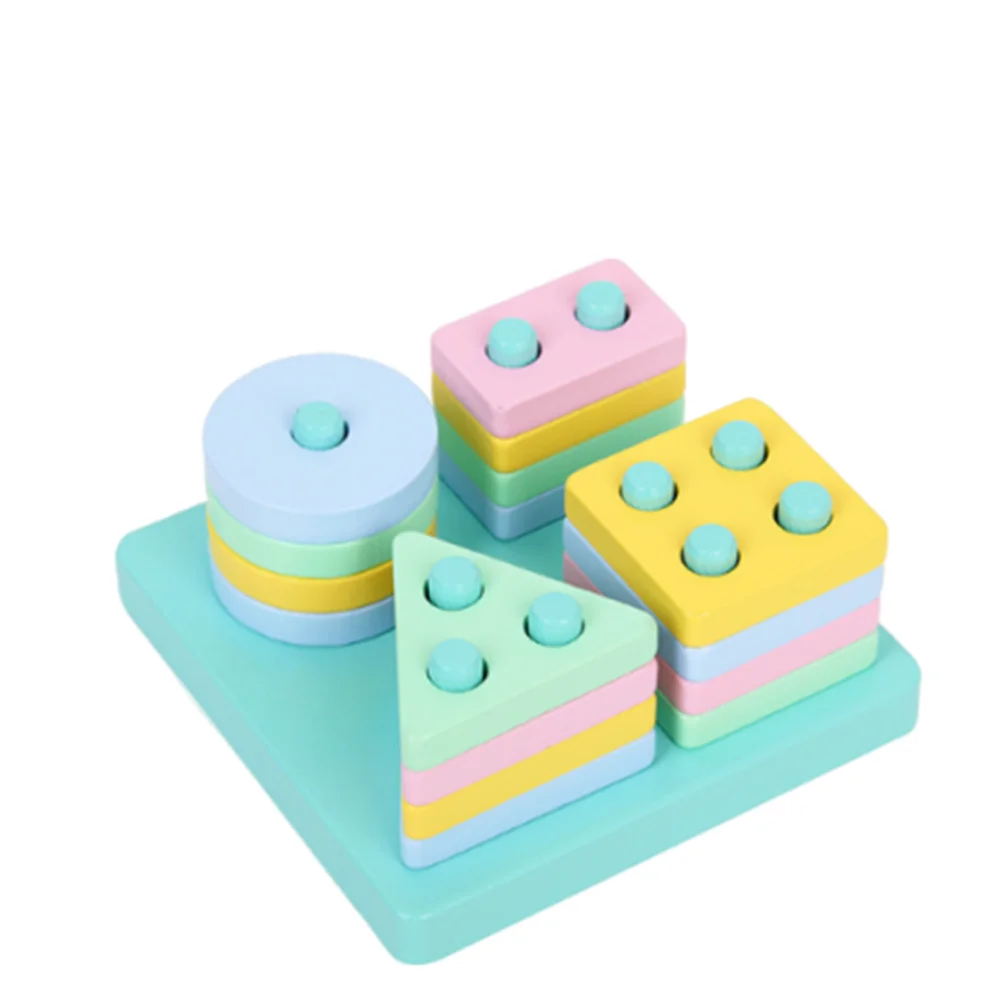 

Colorful Sorting and Stacking Shape Matching Educational Recognition Color Matching Puzzle Wooden Preschool Learning