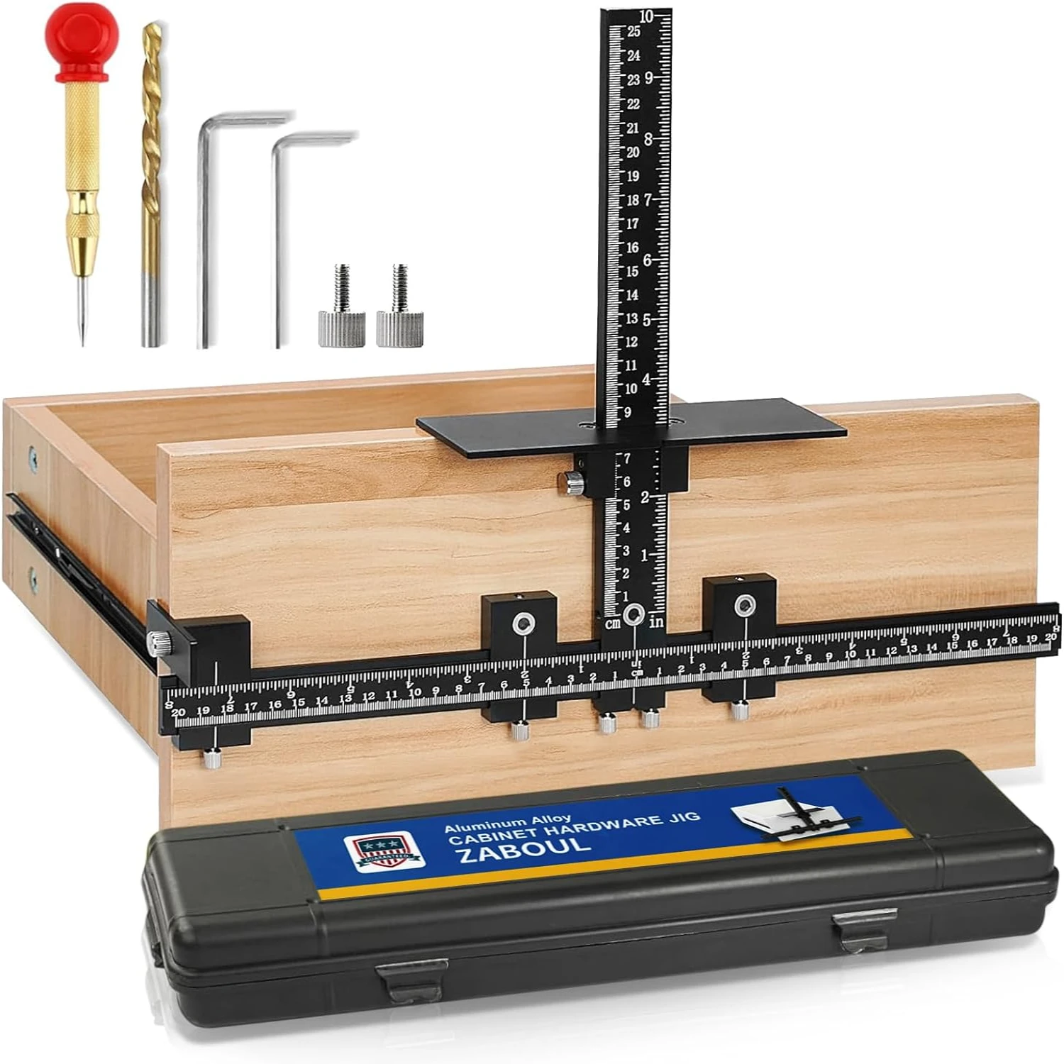 Aluminum Precision Cabinet Handle Jig Template Tool - Fast, Accurate, and Durable for Easy Installation of Handles and Pulls on