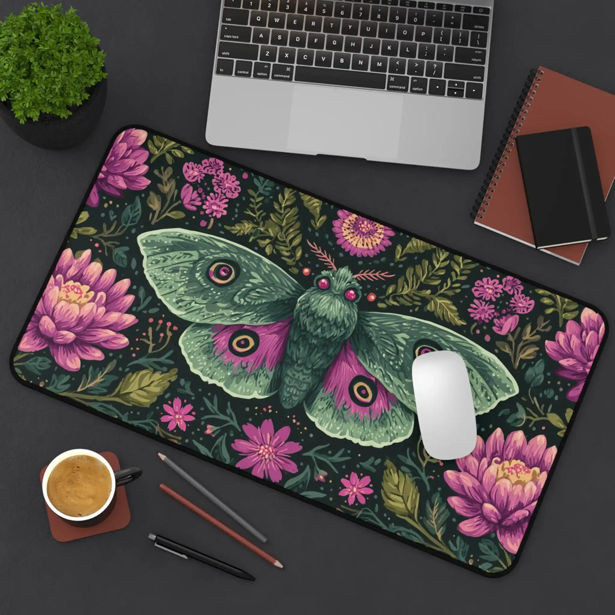 

Green and Pink Moth Flower Mousepad,non-slip and Waterproof Mousepad,office Gaming Table Decoration Pad,perfect Gift for Friends