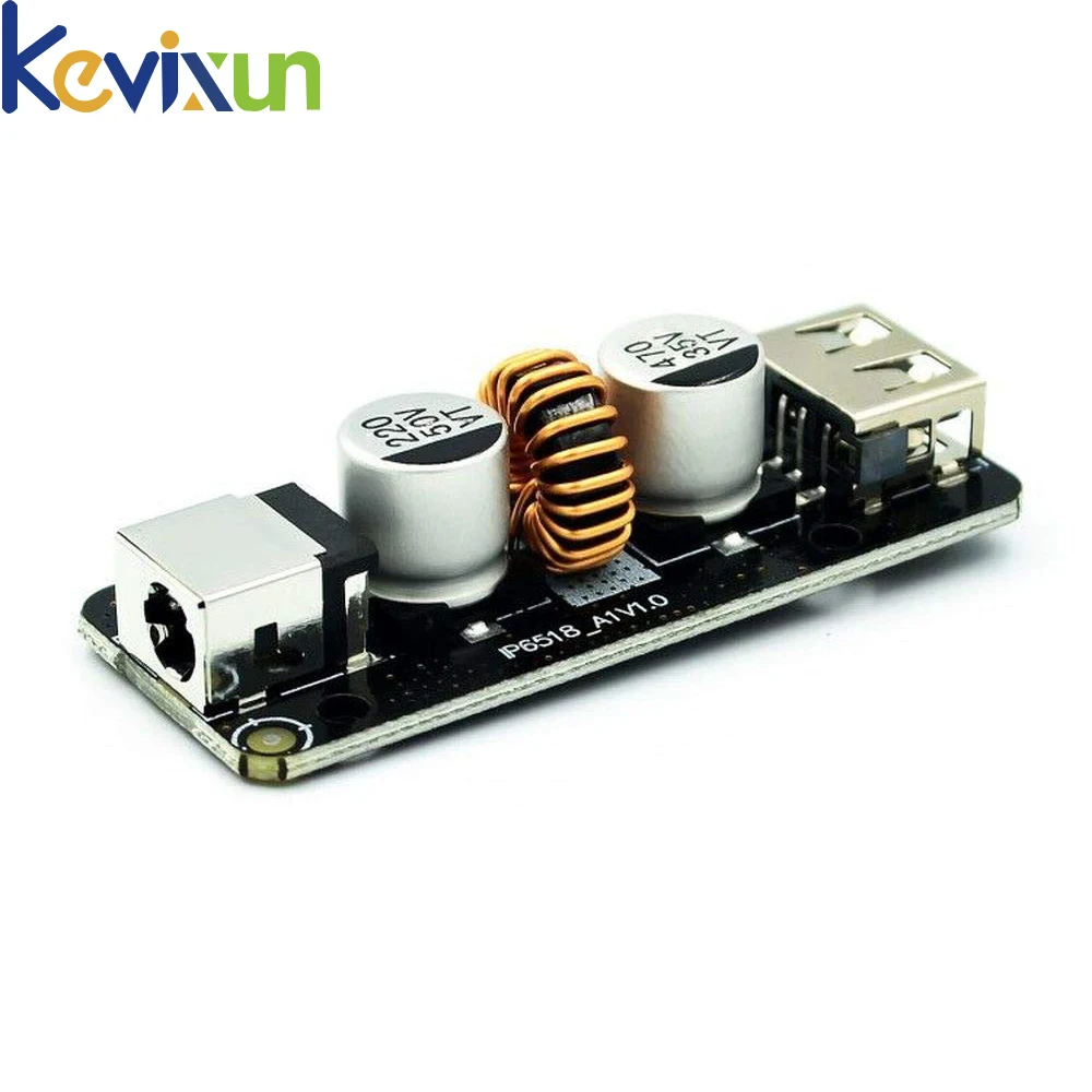 45W 12V/24V DC to USB Type C PD & Type A QC3.0 DC Fast Charge Step-Down Buck Power Adapter IP6518