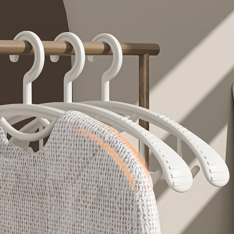 10PCS Wide Shoulder Household Clothes Hanger White Non-Slip Clothes Trousers Drying Rack for Coat Wardrobe Storage