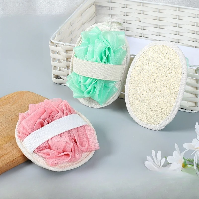 Esponja de Baño de Luffa Natural de Doble Cara, Esponja de Masaje Exfoliante Suave, Exfoliante Corporal, Herramienta de Limpieza de Piel para Baño