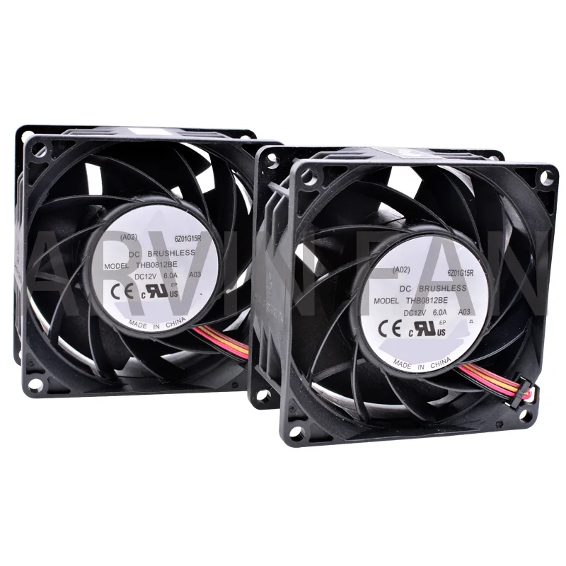 Brand New Original THB0812BE 8cm 80mm Fan 80mm Fan 8038 DC12V 6A Dual Fan Combination Large Air Volume Server Fan