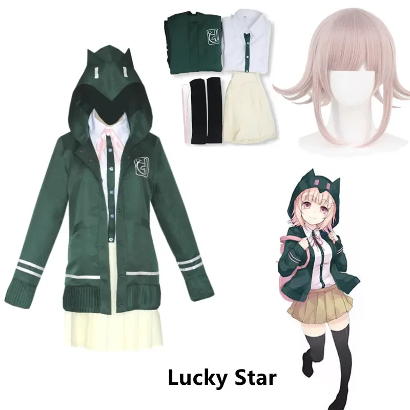 

Dananronpa Nanami Chiaki anime cosplay costume long-sleepred jacket short skirt Loli skirt uniform Halloween costume for women